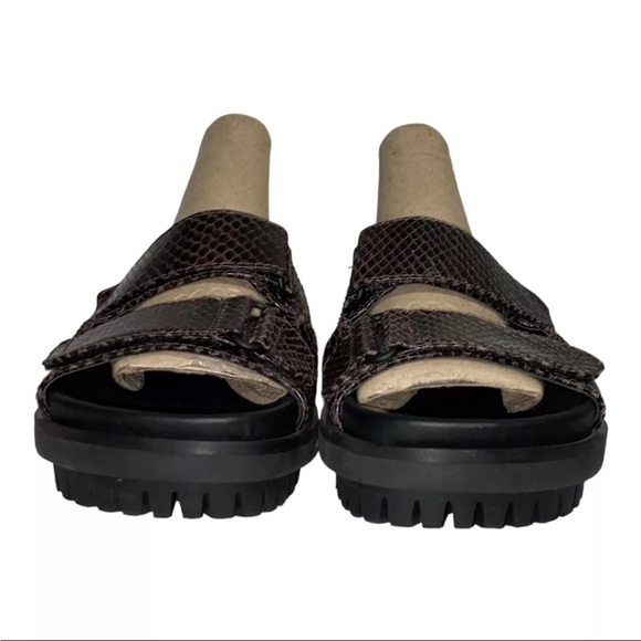 Sam Edelman Sandals Women’s Eliana Chunky Leather Brown Sandel NEW - Picture 3 of 7